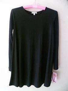 Mujeres Love Fire Vestido Boho Negro Talla M (NUEVO) Estampado Textura Cuello Barco - Imagen 1 de 7