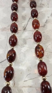 Avon Vintage 80er TURTLE BAY COLLECTION Perlenkette 23 Zoll Schildpatt goldfarben Kostüm - Bild 1 von 7