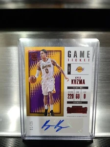 2017-18 KYLE KUZMA CONTENDERS GAME TICKET RED # 1/25 RC LAKERS HOT ROOKIE - Picture 1 of 2