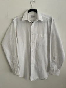 Tom Sawyer Elderwear Long Sleeve White Cotton Button Up Shirt Size 14-16 Boys - Picture 1 of 6