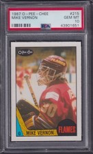 MIKE VERNON - 1987 O-Pee-Chee #215, PSA 10, Pop 104, (SET BREAK), ROOKIE