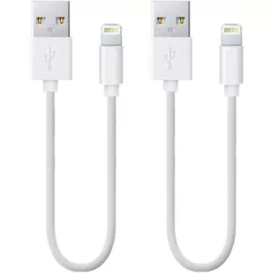 2 Pack 20cm Short Data Charging USB Cable Cord for Apple iPhone iPad iPod Bulk - Picture 1 of 3