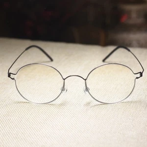 Men's round glasses titanium eyeglasses Steve Jobs gray Spectacles eyewear frame - Picture 1 of 7