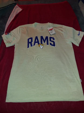 Los Angeles Rams T-Shirt Nike Dri-Fit Cream Mens Large NFL Sideline Velocity Tee Cover