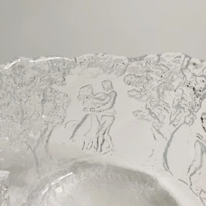 Vintage Kosta Boda Skål Rhapsody Dancing Couple Art Glass Bowl Sweden Scandinavi - Picture 1 of 8