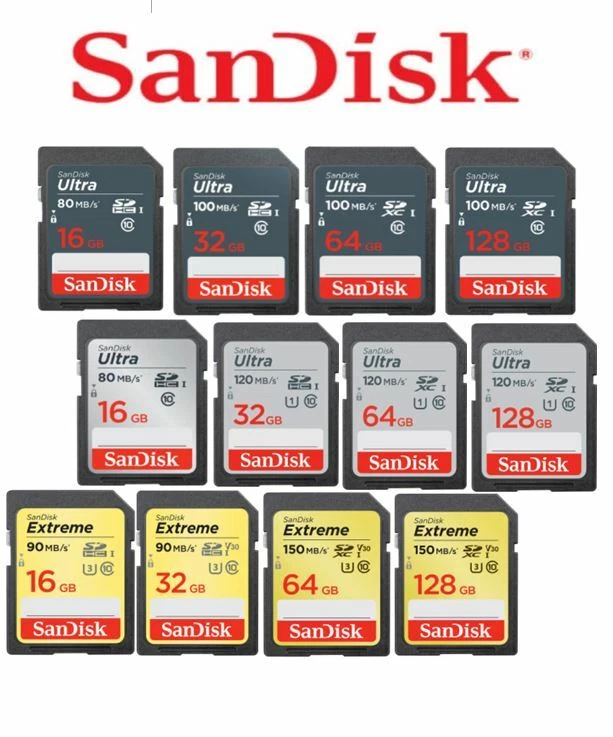 SanDisk ULTRA Extreme Memory Card SD SDHC SDXC 256GB 128GB 64GB 32GB 16GB C10 UK - Image 1 of 1