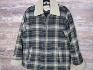 Woolrich Womens Jacket Gray Tartan Plaid 85% Wool Blend Size L - Picture 1 of 10