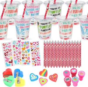 30-Pack Valentine'S Day Gifts for Kids - Stationary and Cup Set with Valentines - Picture 1 of 12