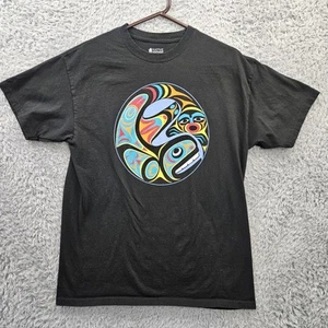 Native Northwest T Shirt Canada Bird Fish Cowichan Artwork Men Large - Picture 1 of 11