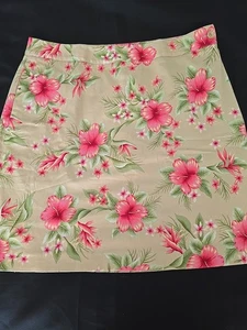 Peck & Peck Schläger Größe 8 Skort/Rock Golf Tennis botanisch Blumenmuster Baumwolle seitlicher Reißverschluss - Bild 1 von 10