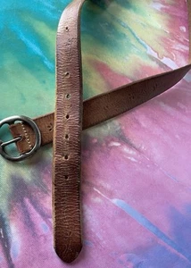 Vintage Old Navy brauner Ledergürtel Damen XL Boho Blumen Y2K abgenutzt - Bild 1 von 16