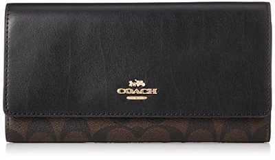 [COACH] Carteira Longa Signature Feminina Im/Marrom/Preto Tamanho Livre [Paralela - Imagem 1 de 3