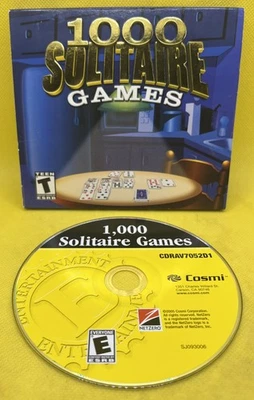 ✈️  1000 Solitaire Games (PC CD-ROM, 2004, Monte Carlo, Golf , Etc., CDRS705) - Image 1 of 4