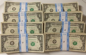 $1 Dollar Bill Star Note Lot- 100 Bills Per Lot- Random Year - Picture 1 of 2