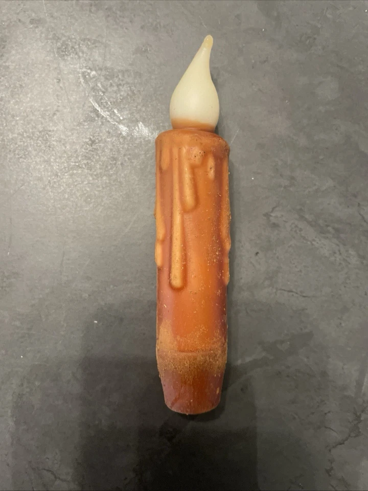 Rust Taper Candle W/Timer 4” Battery Operated - Image 1 of 1