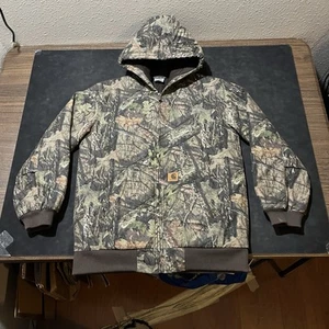 Vintage Carhartt Real Tree Camo Hooded Jacket Quilted Zip up Youth XL - Picture 1 of 14