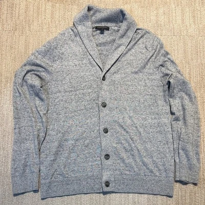 Banana Republic Cardigan Sweater Men’s Medium Gray Shawl Neck Button Up - Image 1 of 4