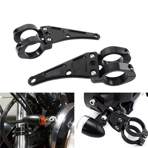 37MM Motorrad Scheinwerfer Halterung Clamp Gabel Rohr Halter Für Harley Schwarz - Picture 1 of 11
