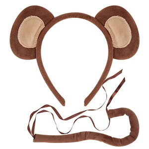 Monkey Ears And Tail Monkey Costume Animal Ears Kit Monkey Costume Set - Picture 1 of 11