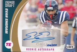 2017 SAGE HIT Premier Draft Autographs Gold #A37 Evan Engram 104/250 - Picture 1 of 2