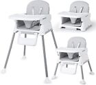 Baby High Chair Convertible 3 in 1 Foldable Chair Adjustable Baby Feeding Chair