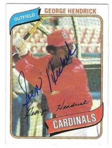 Autographed 1980 Topps GEORGE HENDRICK St Louis Cardinals card COA - Picture 1 of 1