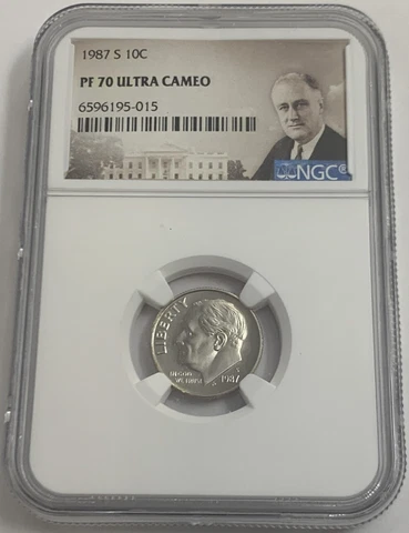 1987 S NGC PF70 ULTRA CAMEO CLAD PROOF ROOSEVELT DIME 10C PORTRAIT LABEL Cover