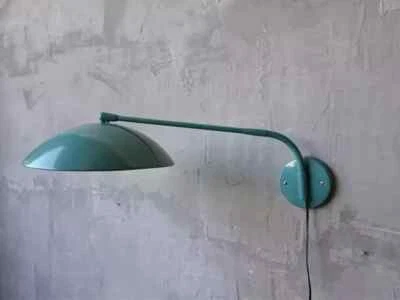 Luces de pared hechas a mano de mediados de siglo de 1950 por Kurt Versen Focus verde turquesa Sha Foto 1 de 4