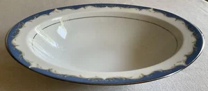 STYLE HOUSE Fine China, Oval Serving Bowl Dynasty BLUE WAVE, 1960s Japan 12 3/4” - Picture 1 of 4