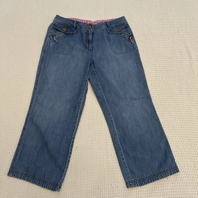 Jeans azul (curto) leve 100% algodão perna reta SIGRID OLSEN - Tamanho 10 - Imagem 1 de 4