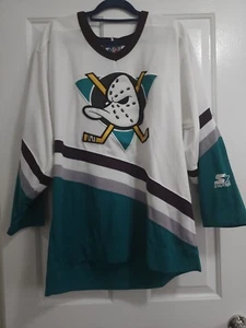 Size L - Vintage Anaheim The Mighty Ducks NHL Starter Hockey Jersey - Picture 1 of 6