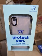 Protect Onn iPhone XR Rugged Case With Holter/Rotating Clip 15' Drop Protection