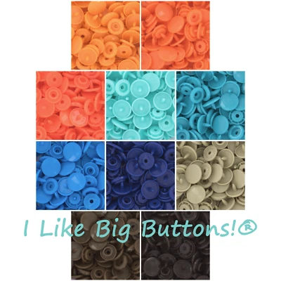 100 Sets KAM Snaps: VIBRANT BOY Size 20 T5 Plastic Snap Buttons No Sew Sewing - Image 1 of 4