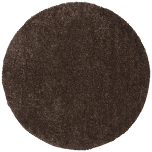August Shag Brown 7 Ft. X 7 Ft. round Solid Area Rug-Soft Carpet-Shaggy Natural