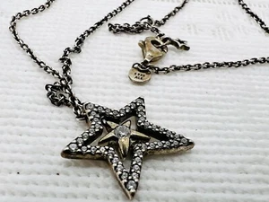 Authentic Pandora #390020C01-45cm Pave Asymmetric Star Collier Necklace Sterling - Picture 1 of 8