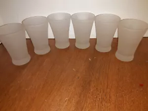 SET OF 6 SATIN GLASS WATER / JUICE GLASSES - Picture 1 of 9