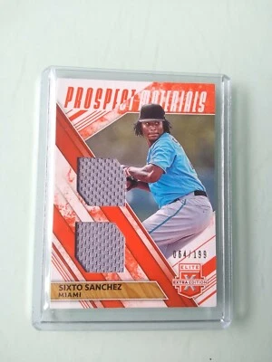 2019 Elite Extra Edition Dual Prospect Materials Orange Sixto Sanchez 064/199 - Image 1 of 2