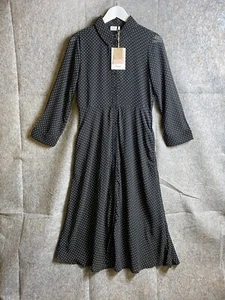 Numph Nuamillia Kleid Kaviar EU 34 UK 6 schwarz mit Punkten 100 % Polyester neu mit Etikett - Bild 1 von 17
