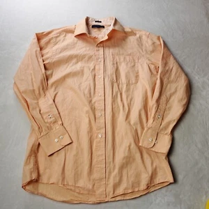 Tommy Hilfiger Button Shirt Mens Size M 15.5 32/33 Orange Long Sleeve - Picture 1 of 6