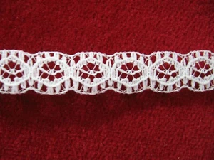 MINIATURE WHITE LACE TRIM 1/2 INCH - PRECUT IN 1 YARD PIECES #10 - Picture 1 of 1