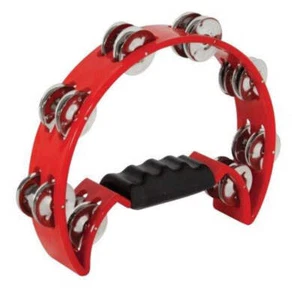 1/2 Moon Tambourine - Red - Picture 1 of 1