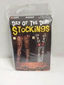 An American Co Day Of The Dead Stockings Skeleton Bones Pattern OSFM! BNWT! - Picture 1 of 5