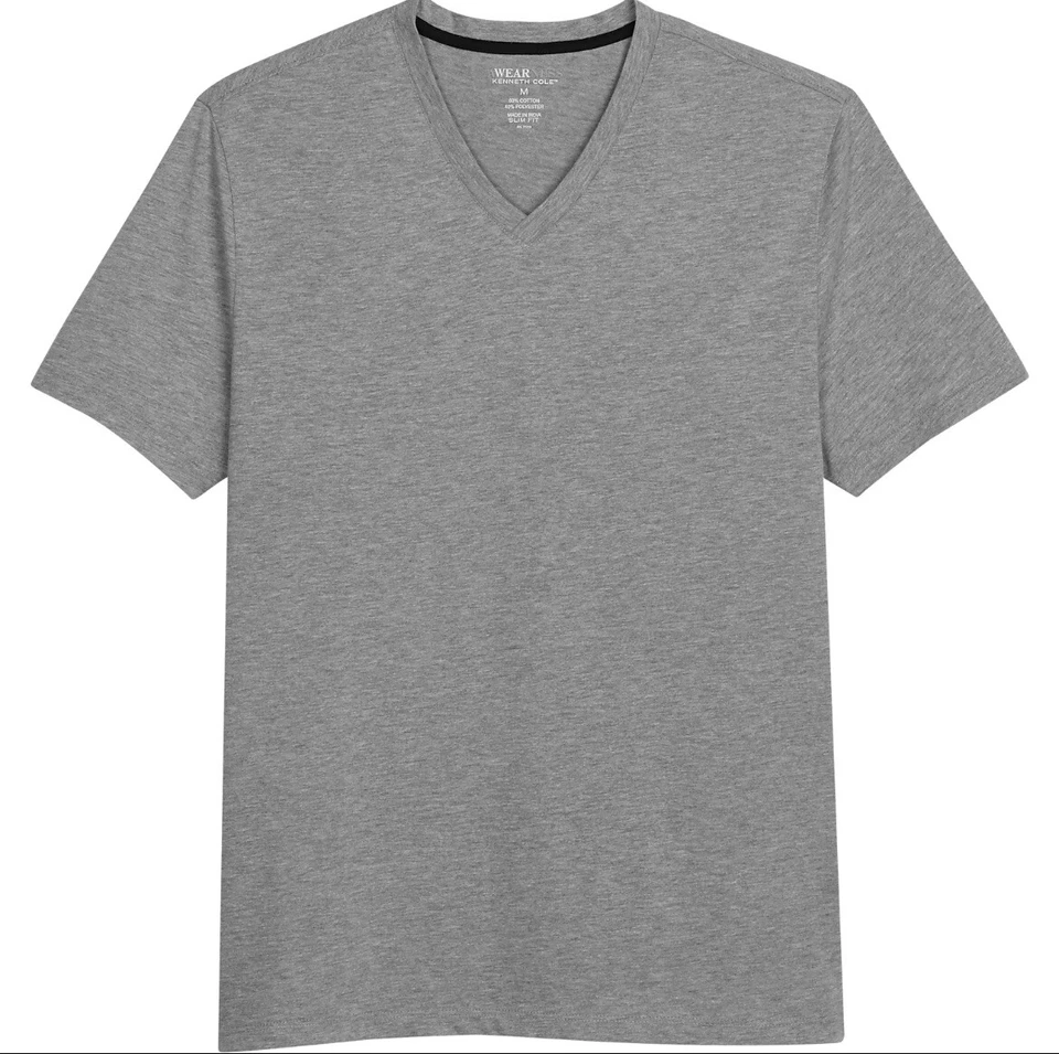 NUEVO CON ETIQUETAS Camiseta Awareness Kenneth Cole Para Hombre Talla L Calce Ajustado Gris Manga Corta Foto 1 de 1