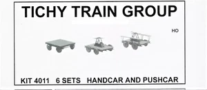 Kit de vagón de mano de mantenimiento (6) y remolque (6) escala HO Tichy Train Group 4011 - Imagen 1 de 2