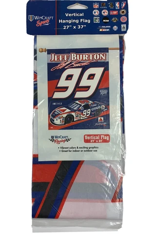 Jeff Burton Vertical Flag 27 x 37 WinCraft Sports NASCAR Flag #99 Vtg Sealed Cover