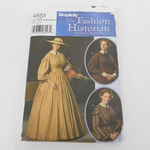 Simplicity 4551 Uncut Costume Sewing Pattern Civil War Era 3 Dress Styles Collar - Picture 1 of 3