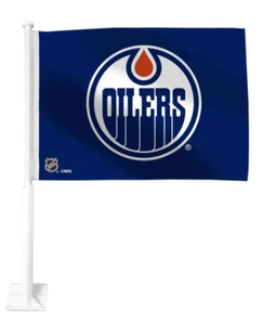 Blue Edmonton Oilers NHL Hockey 11" x 17" Car, Truck, Window Flag - Picture 1 of 1