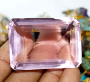 GIE Certified Natural 206.10 Ct Brazilian Pink Topaz Emerald Cut Loose Gemstone - Picture 1 of 6