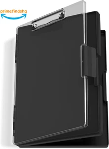 Clipboard with Storage Black 8.5 X 11 Folder Nursing Side Opening FREE SHIPPING - Picture 1 of 12