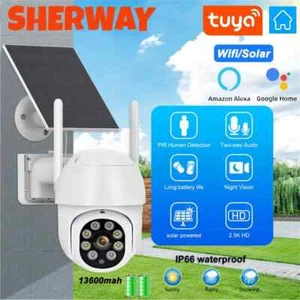 5MP Solar Powered WiFi Camera Tuya Outdoor IP66 Waterproof PTZ Security Cameras - Picture 1 of 21